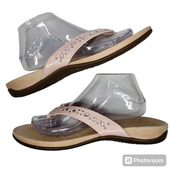 Vionic Lucia Pink Thong Sandals with Rhinestones NWOT Size 10 - Picture 4 of 8